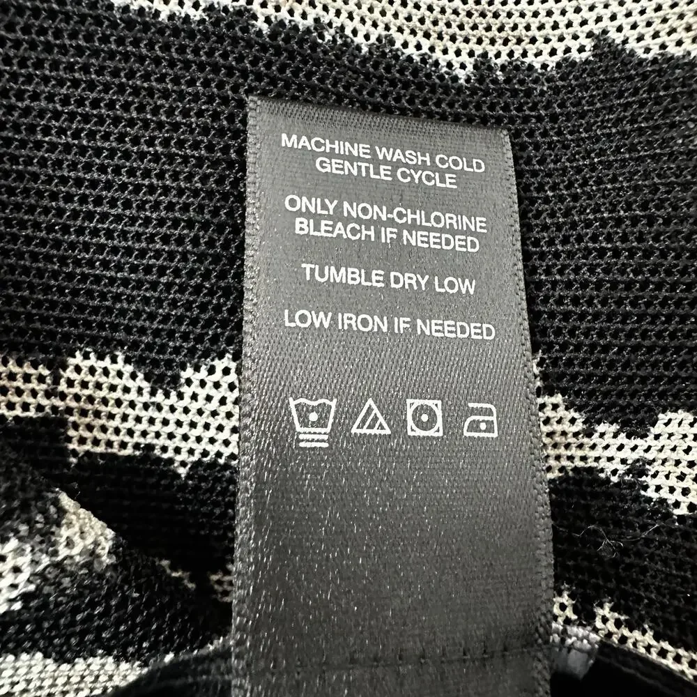 Ali Miles Top Shirt Tunic Womens 1X 1XL Black Mesh‎ Stripe back Buttons Art - Picture 9 of 12